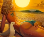 Sweet Aspirations, hot chick in a bikini on the beach