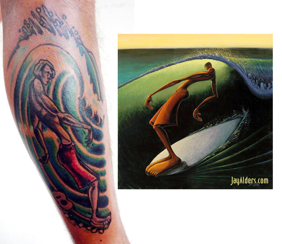 Tattoos of Jays Art - Jay Alders - Surf Art,Figurative,Yoga and Nature