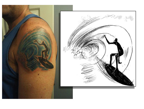  book for Surfer Magazine drawn by Jay Alders…Ink by: Madman Vinny Tattoo