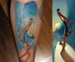 Left Behind the Wall Surf Art by Jay Alders- Surfing Tattoo