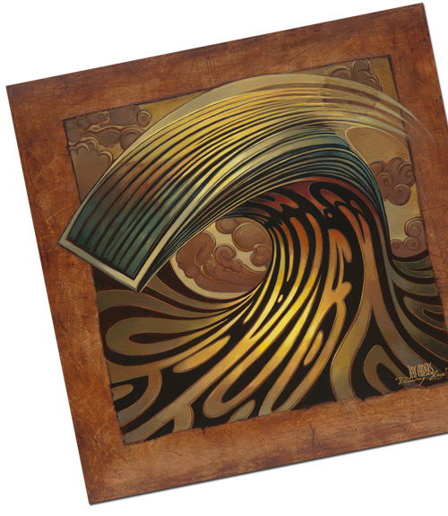 Throwing-Lines_Poster-surf-art-surfing-wave surreal modern surfing art, wave art poster buy prints -by jay alders