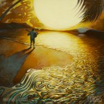 Guitar player ocean painting by Jay Alders