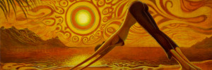 Downward Dog Yoga Art by Jay Alders