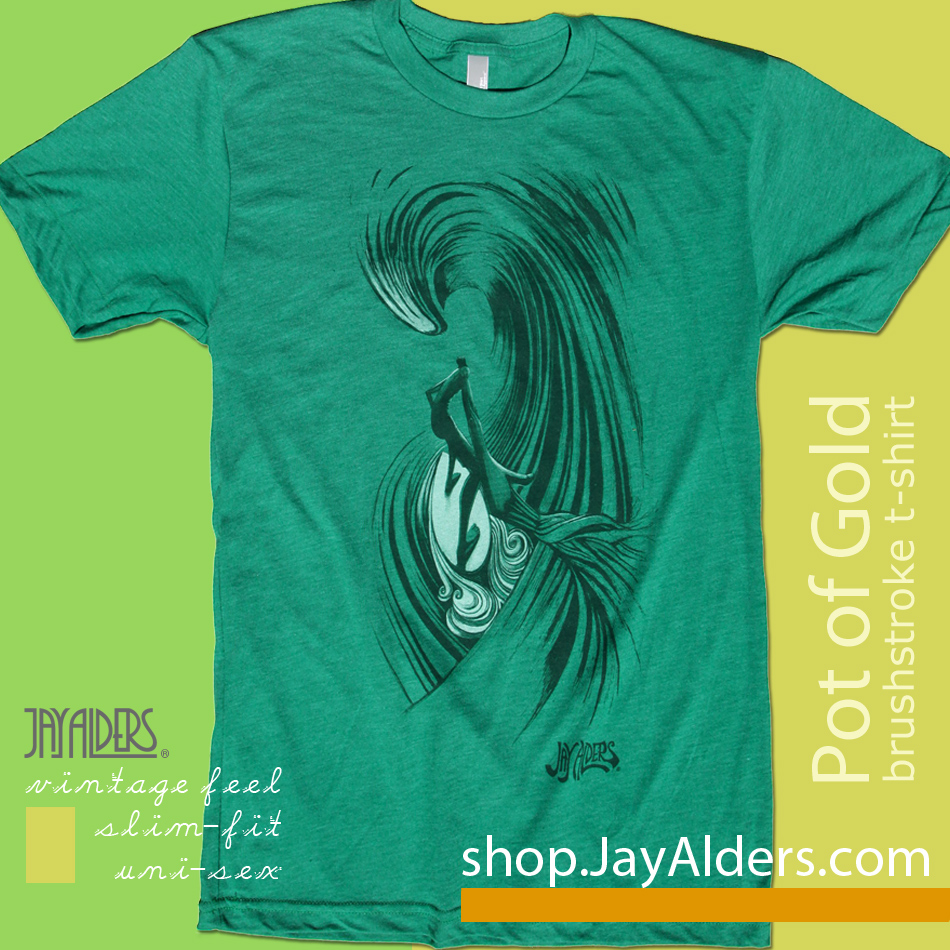 Jay Alders Surf Art T-shirt of Pot of Gold