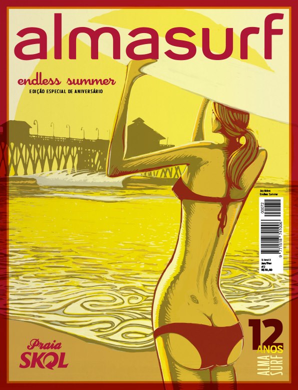 AlmaSurf Magazine,surf art, surfer chick