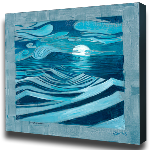 The Tidal Moon,surf art painting by Jay Alders