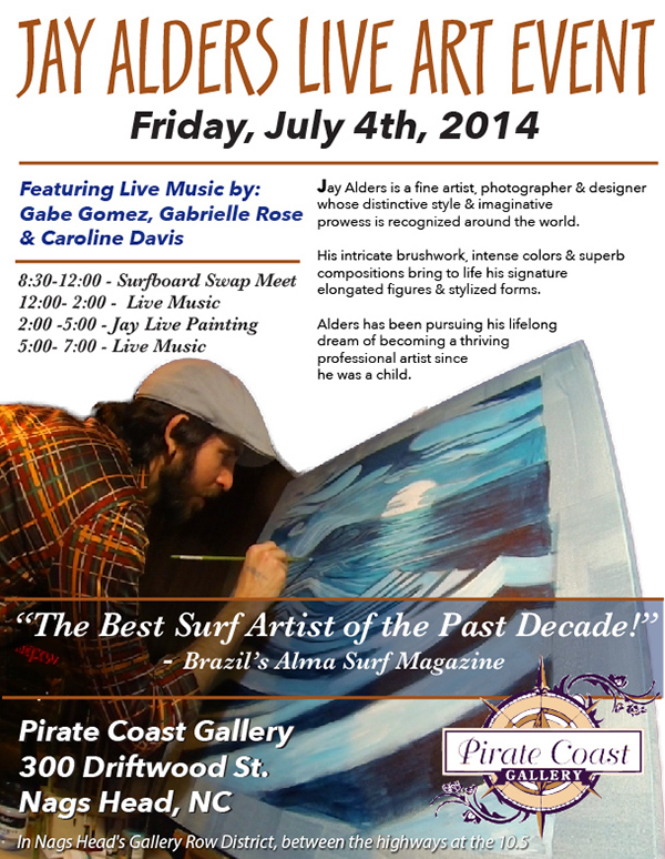 Jay Alders Surf Art and Live Painting in OBX