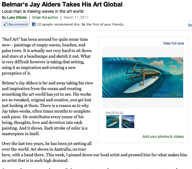 Jay Alders takes his art global