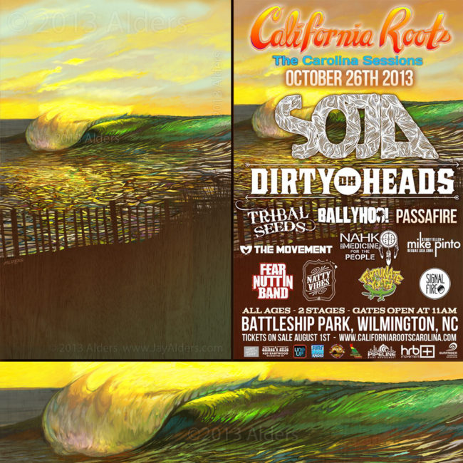 Surf Art by Jay Alders for California Roots Festival