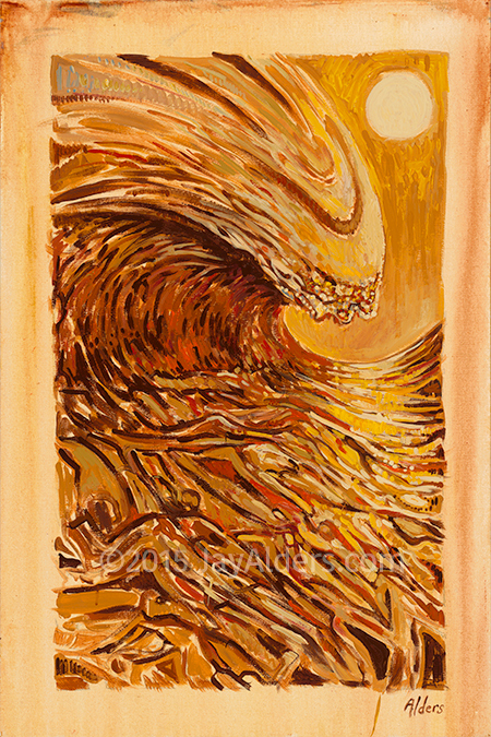 Lua Wave, surf art by Jay Alders