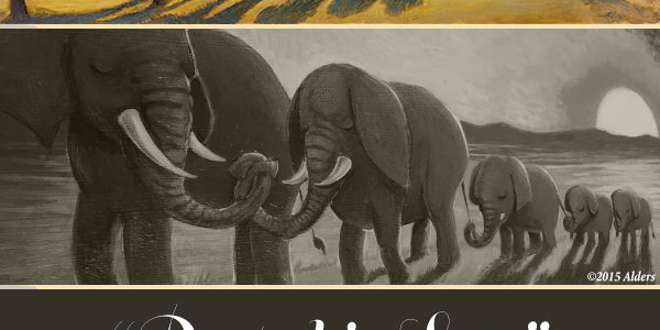 rootedinlove-elephants-sq Elephant art by Jay Alders