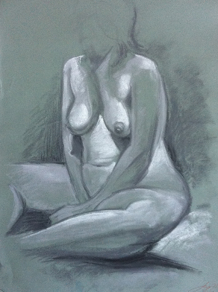 Pastel Nude Woman Untitled