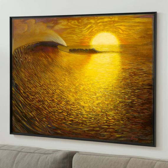 Arrival by the Sea - mesmerizing ocean seascape art print in warm colors and earth tones by Jay Alders