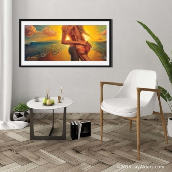 Beaming with Abundance, romantic couple on a beach art