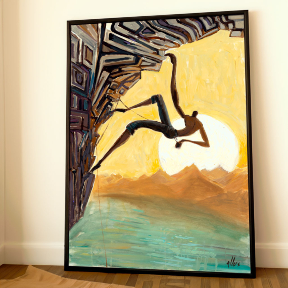 Chalk It Up - Rock climbing art print in a contemporary style by Jay Alders