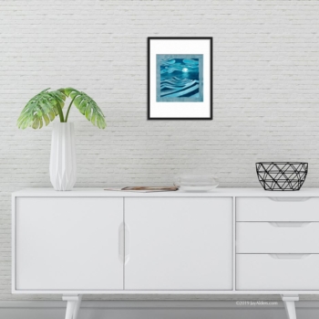 The Tidal Moon - matted print , ocean inspired by Jay Alders