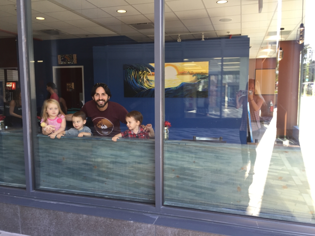 Surf Taco Artist Jay Alders with his children