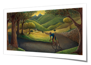 Mountainside Cruise contemporary cycling art print