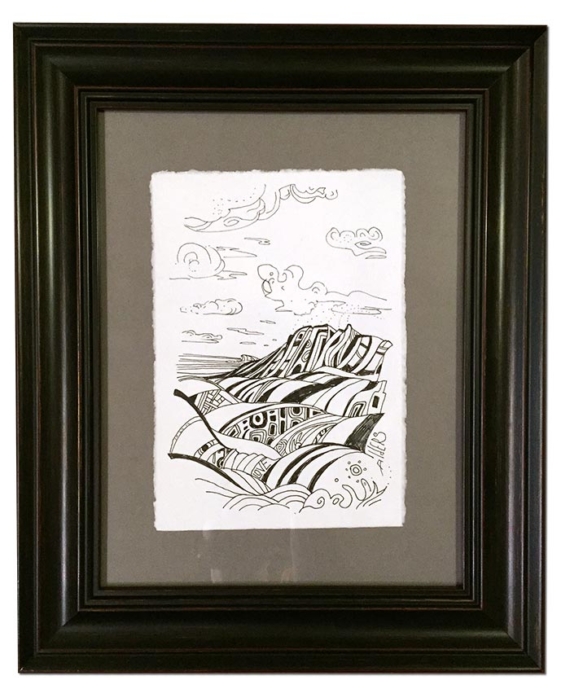 Original Drawing in Custom Frame - Untitled #5112