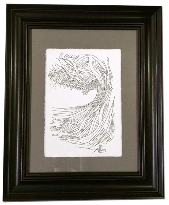 Original Drawing in Custom Frame - Untitled #5115