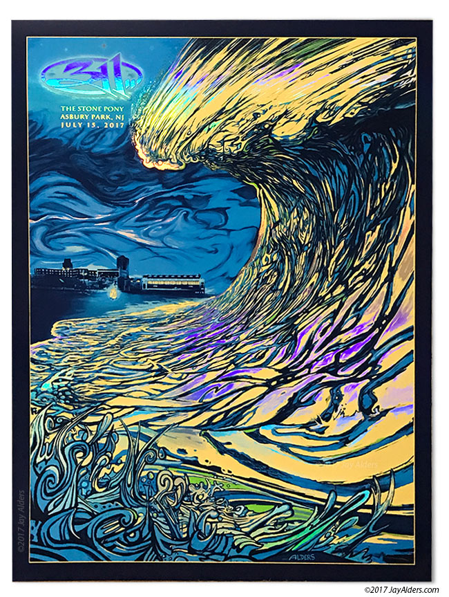 311 Band Tour Poster- July 2017 Asbury Park Show by Jay Alders - Rainbow Foil Print