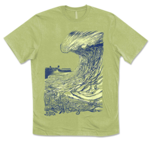 Asbury Park Wave - Unisex Surf Art Shirt by Jay Alders who designed July 2017 311 Poster
