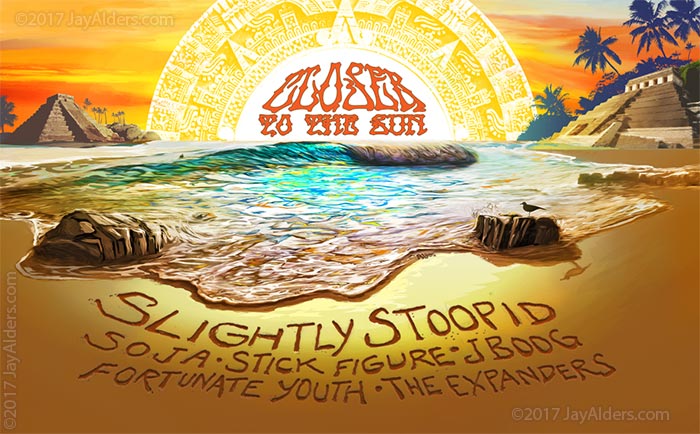 Slightly Stoopid Closer to the Sun 2017 Art by Jay Alders
