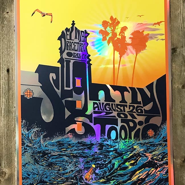 slightly-stoopid-del__mar-foil-poster-jay-alders Slightly Stoopid Foil Poster for Del Mar Aug 26 2017 by Jay Alders