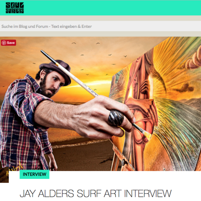 jay alders surf artist Jay Alders painting "Beaming with Abundance" romantic art