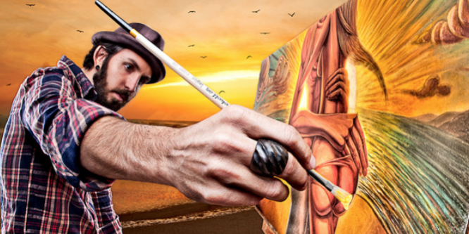 jay alders surf artist Jay Alders painting "Beaming with Abundance" romantic art