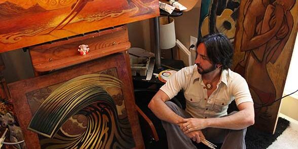 jay-alders-fine-artist-painter-surf-art jay alders artist in art studio