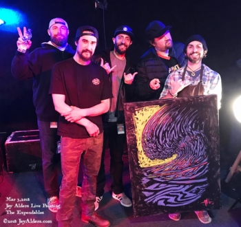Jay Alders surf artist live painting with The Expendables Asbury Park
