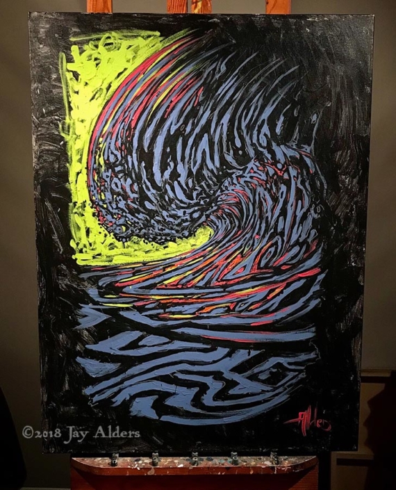 Light Wave - Trippy Surf Painting by Jay Alders
