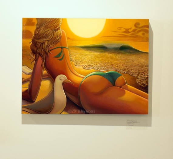 sweet aspirations oil painting of bikini babe by jay alders