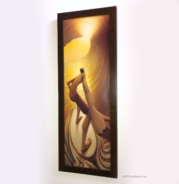 Pot of Gold surf art print in frame by jay alders