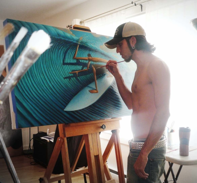Jay Alders Artist painting surf art