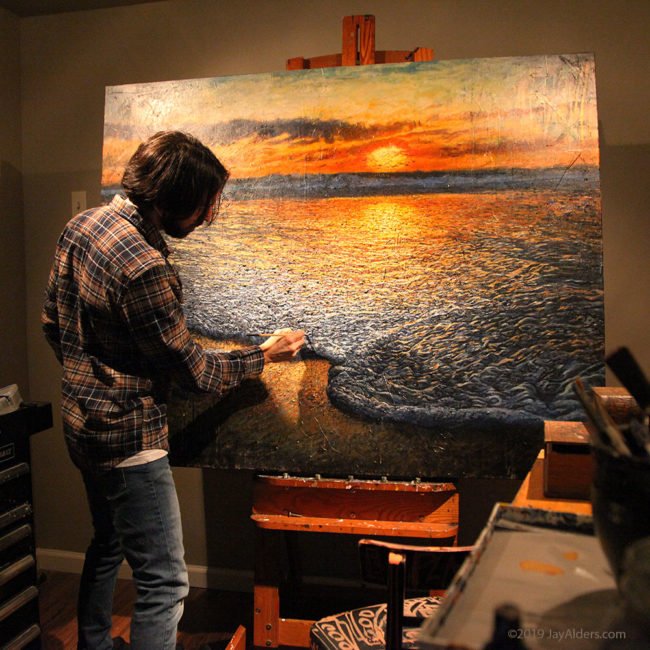 Jay Alders, artist, painting "Sea Quell" beach painting artwork