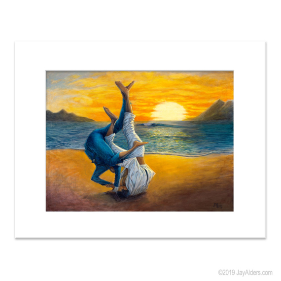 Beach Sweep - BJJ Art Print by Jay Alders