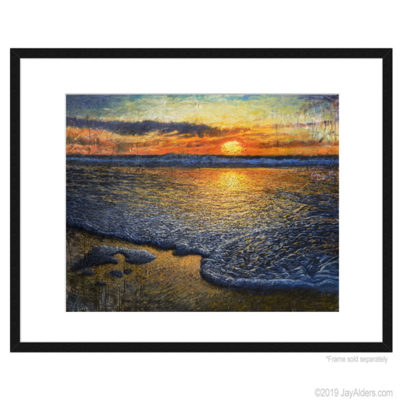 Sea Quell - Stylized Surf Art in Frame by Jay Alders