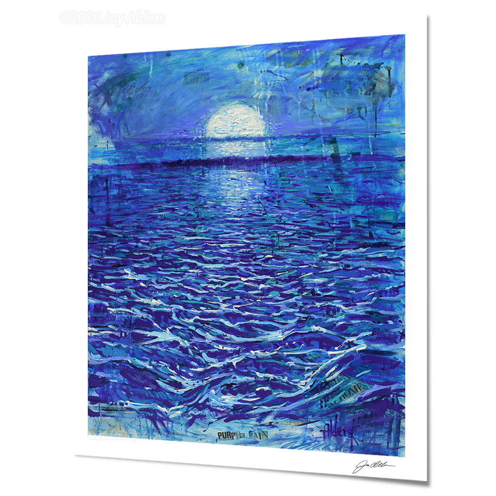 Sea Prince Contemporary Art Print Of The Ocean With A Rising Moon