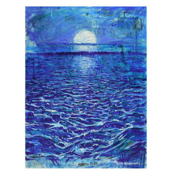 Sea Prince - Moon rise over the ocean art painting