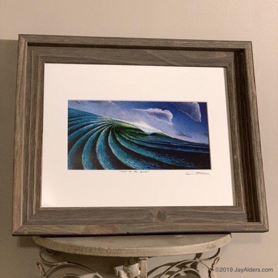 Ocean wave contemporary painting in framed art print