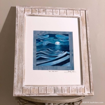 The Tidal Moon- moon over the ocean art print framed by Jay Alders