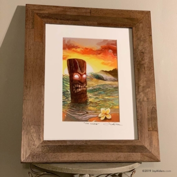 Tiki Beach Sunrise Art Print in Frame by Jay Alders