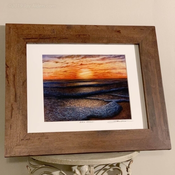 Ripple Effect Beach Art in Wood frame