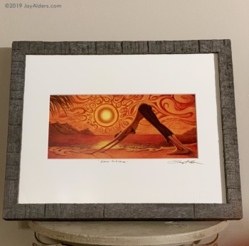 Downward dog contemporary yoga art by Jay Alders