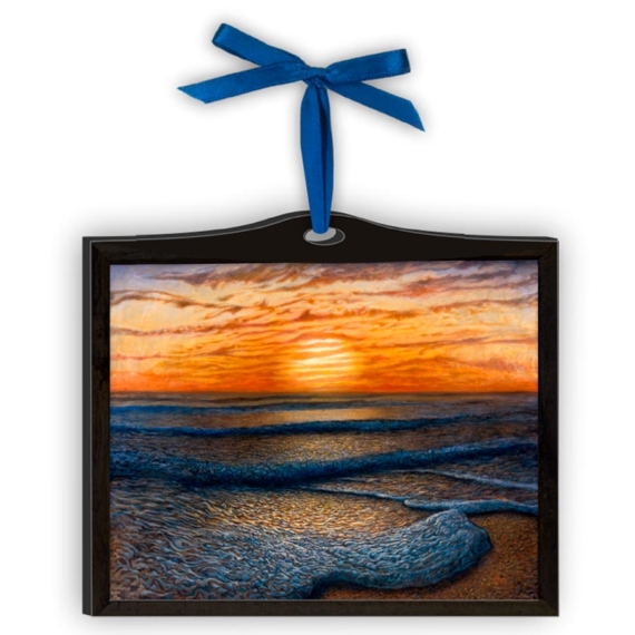 Ripple Effect - Seascape inspired Christmas ornament for the beach lover or surfer - art by Jay Alders