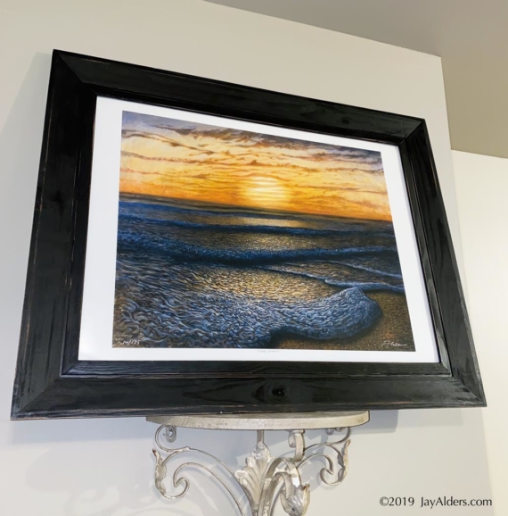 Ripple Effect - Contemporary Beach art print in frame