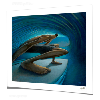 The Down Low - Archival print on paper of a surfer by artist Jay Alders