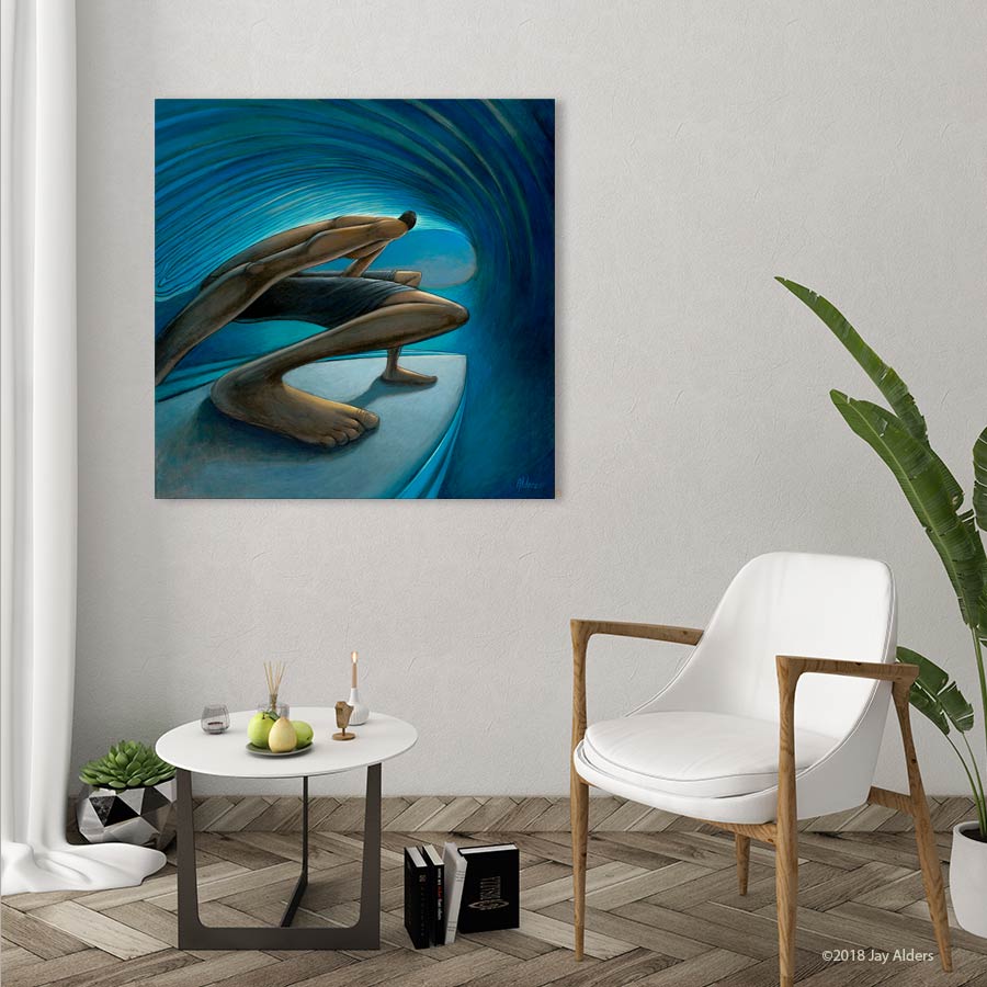The Down Low - Elongated surfer art print by Jay Alders